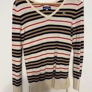 Burberry Multicolor Striped V-Neck Sweater